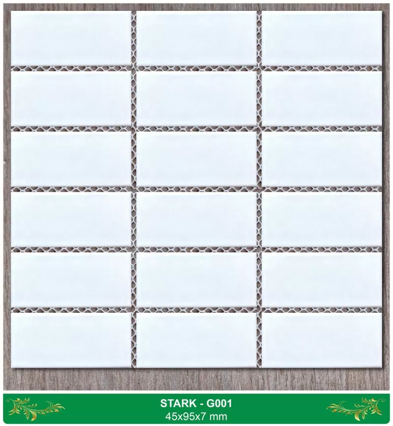 Gạch Mosaic trắng 45x95mm mã G001