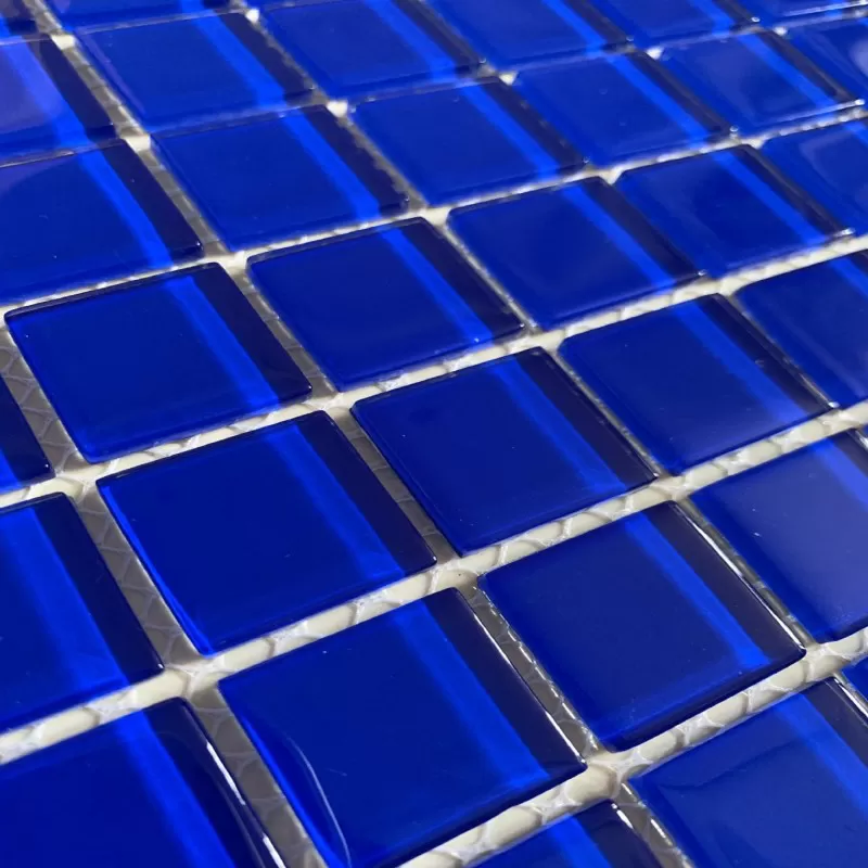 Gạch Mosaic thủy tinh xanh 25x25x4mm mã MH 2526