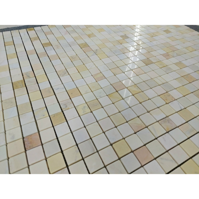 Đá Mosaic vàng chip vuông bóng 23PV002