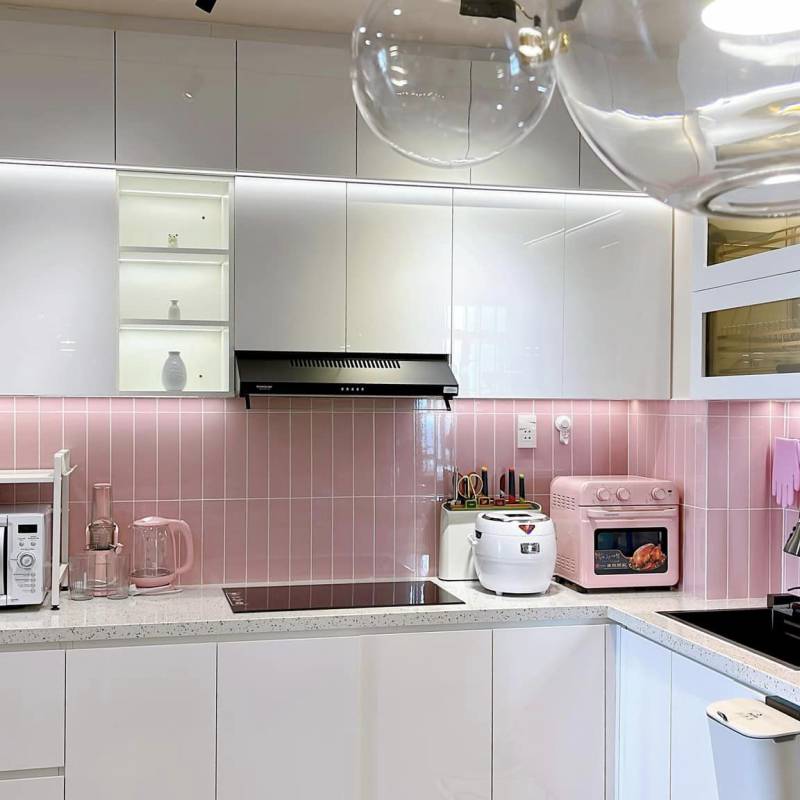 Gạch thẻ cao cấp hồng bóng phẳng KT 75x300mm PSTA75316