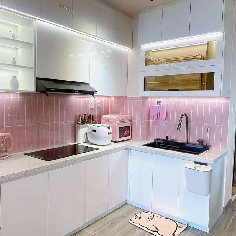 Gạch thẻ cao cấp hồng bóng phẳng KT 75x300mm PSTA75316