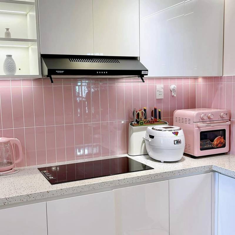 Gạch thẻ cao cấp hồng bóng phẳng KT 75x300mm PSTA75316