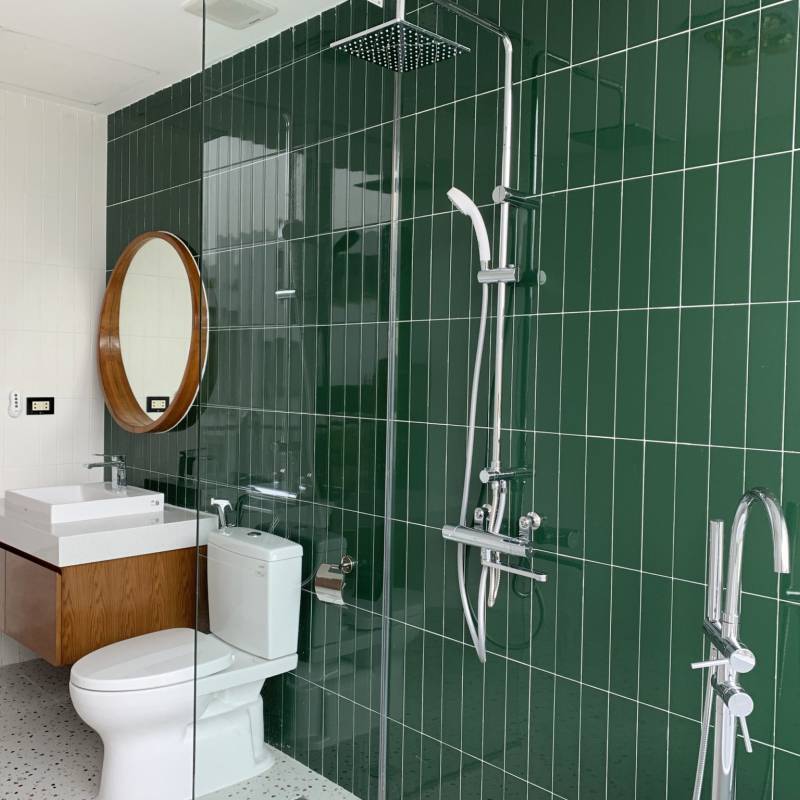 Gạch thẻ cao cấp xanh bóng phẳng KT 75x300mm PSTA75312