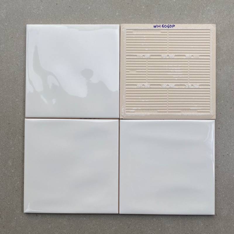 Gạch thẻ KT 150x150mm trắng bóng lượn WH0606P