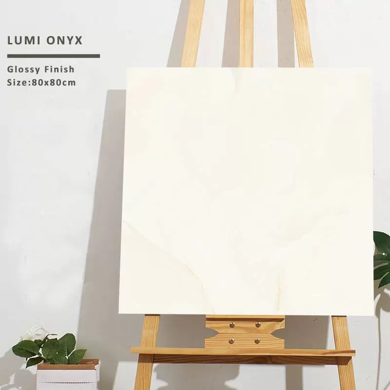 Gạch cao cấp nhập khẩu Ấn Độ men bóng KT 800x800mm Lumi Onyx