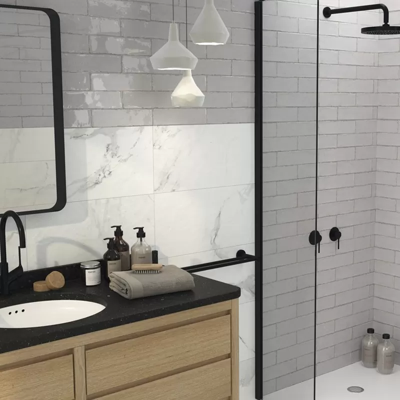 Gạch thẻ lượn sóng kem bóng 63.5x254mm mã 990105