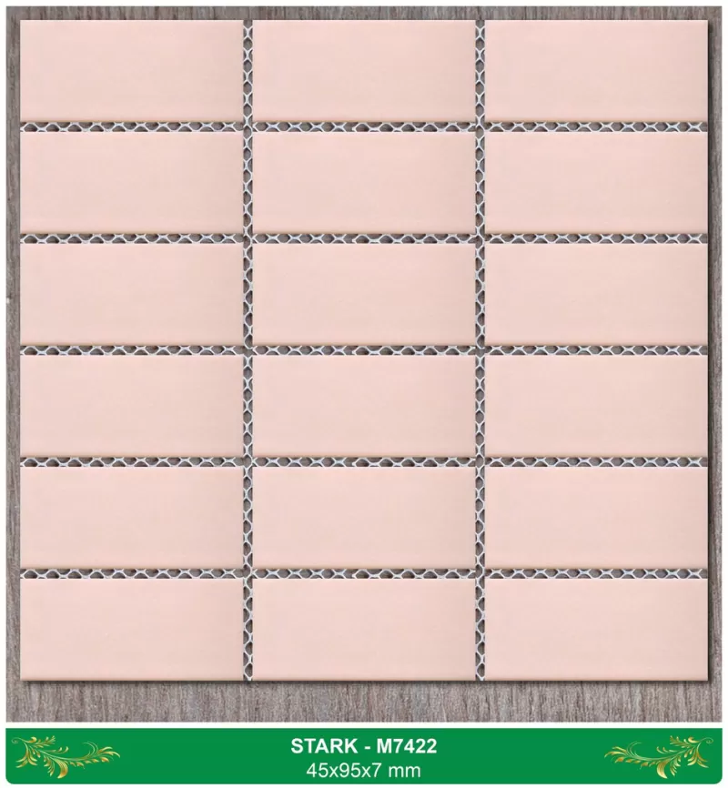 Gạch Mosaic Stark màu hồng 45x95mm mã 506