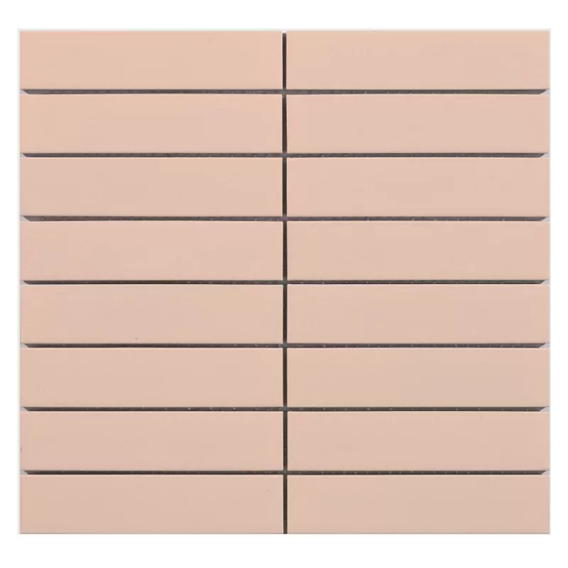 Gạch Mosaic 280x295mm thanh lớn hồng mờ Y33F02M