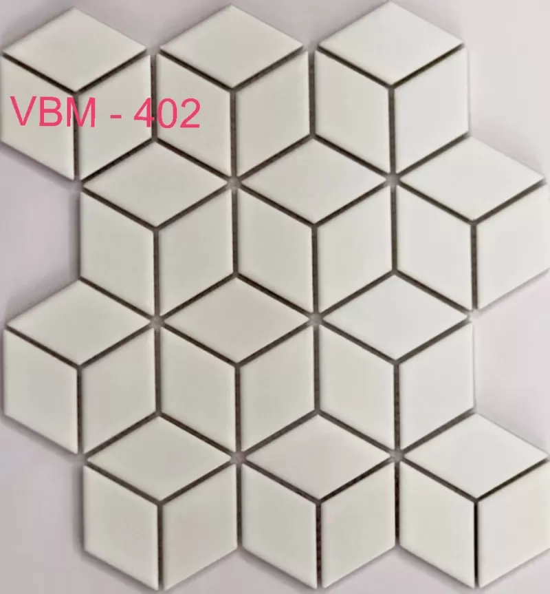 Gạch Mosaic lục giác trắng mờ VBM - 402