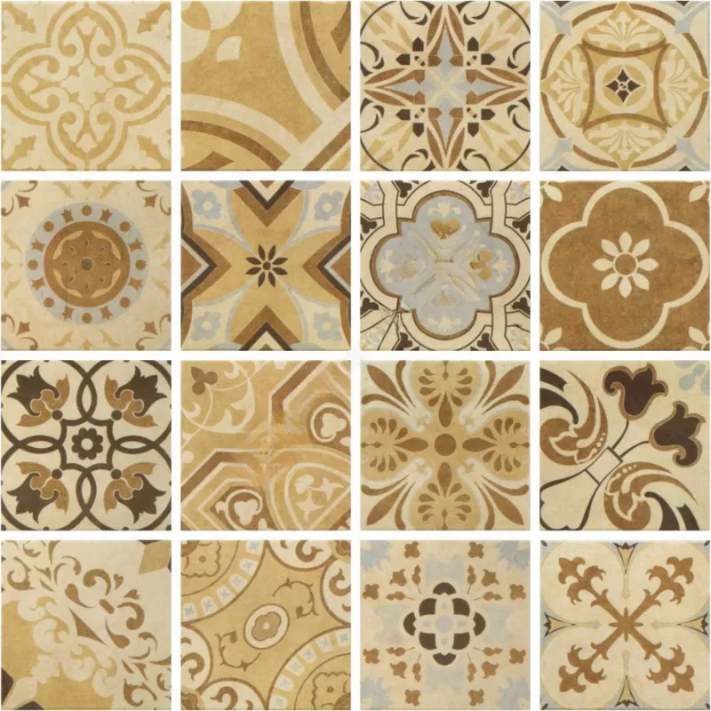 Gạch bông men 200x200mm mix P202