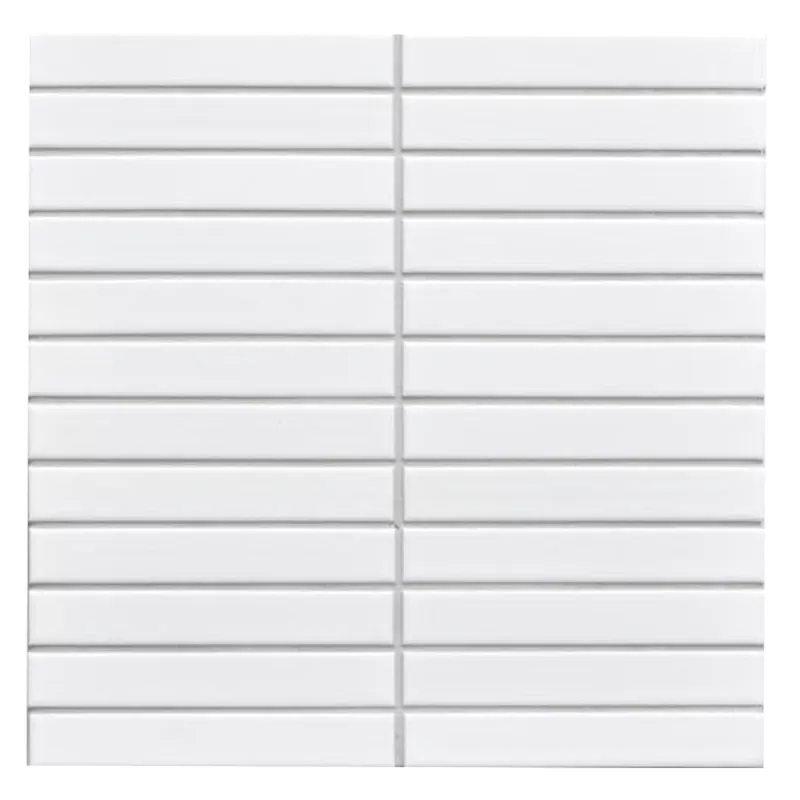 Gạch Mosaic 284x295mm thanh nhỏ trắng mờ Y22F01M