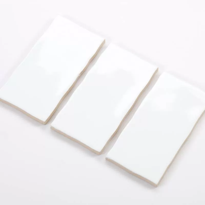 Gạch thẻ trang trí lượn sóng trắng mờ cạnh KT 75x150mm M751500LY