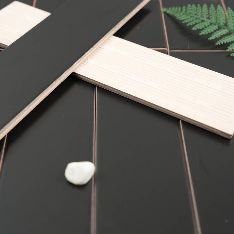 Gạch thẻ 75x300mm đen mờ phẳng hàng loại 1 mã STA75307M