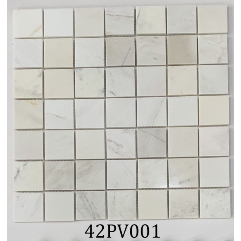 Đá Mosaic trắng sữa chip 42x42 42PV001