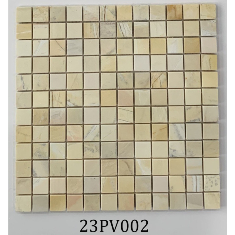 Đá Mosaic vàng chip vuông bóng 23PV002