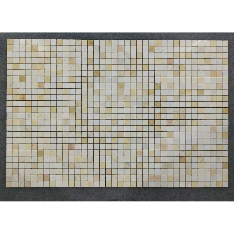Đá Mosaic vàng chip vuông bóng 23PV002