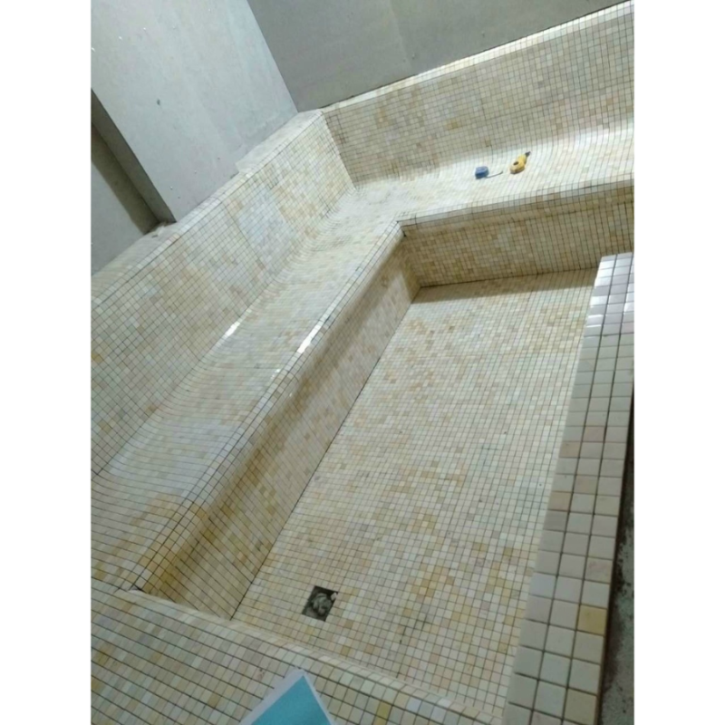 Đá Mosaic vàng chip vuông bóng 23PV002.1