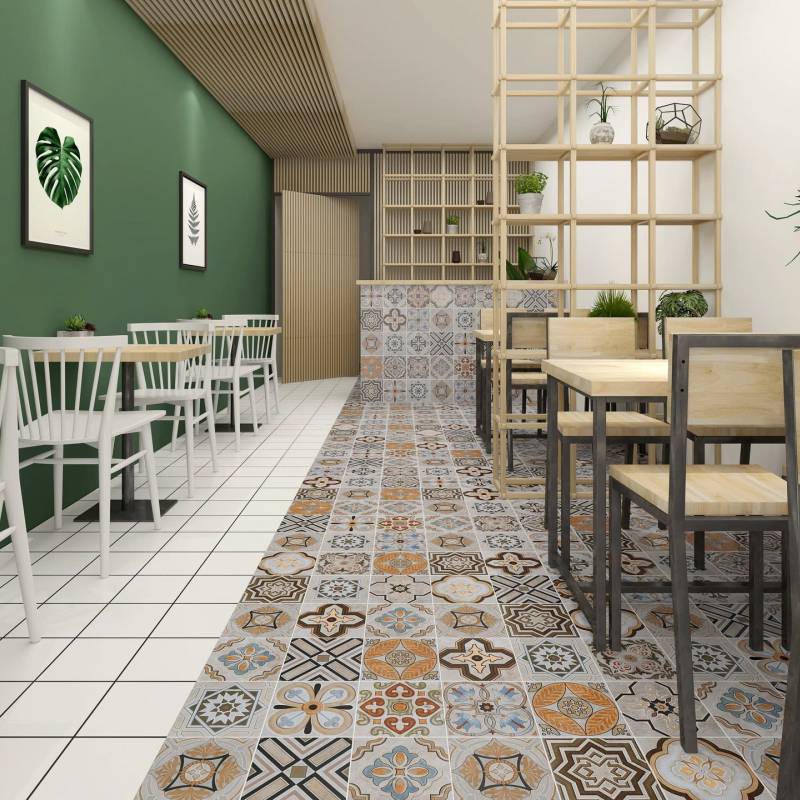 Gạch Bông Mix KT 200x200mm mã DC36 (BD trắng)