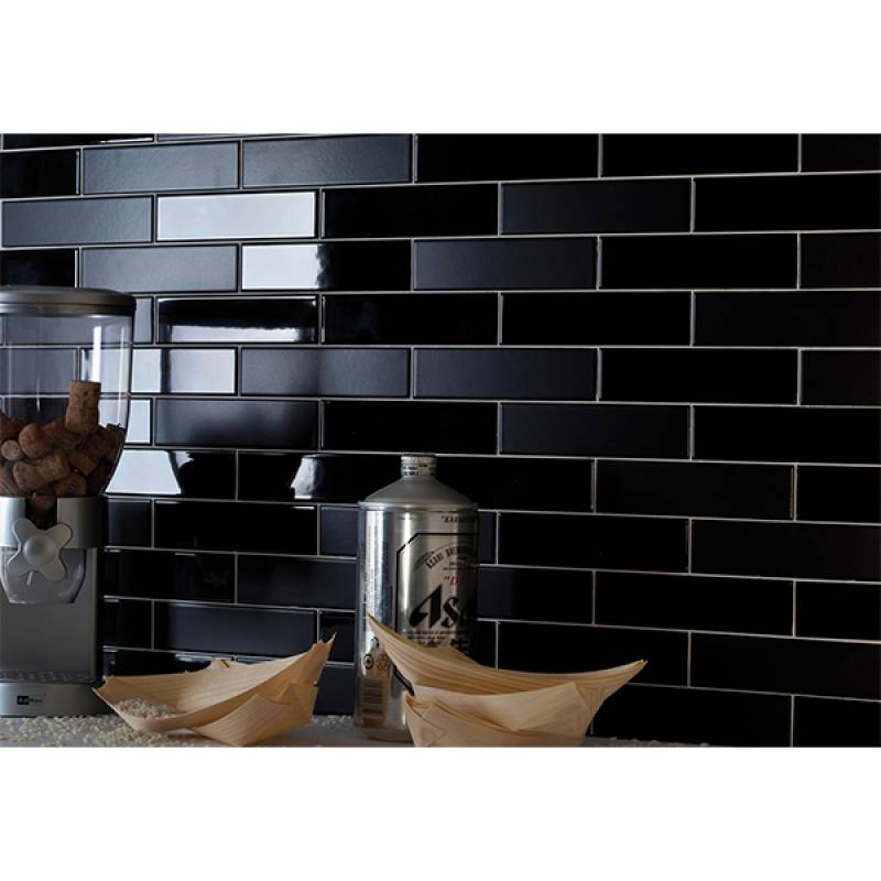 Gạch thẻ cao cấp đen mờ phẳng KT 75x300mm STA75307M