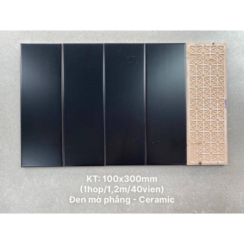 Gạch thẻ đen mờ phẳng KT 100x300mm M1307Y