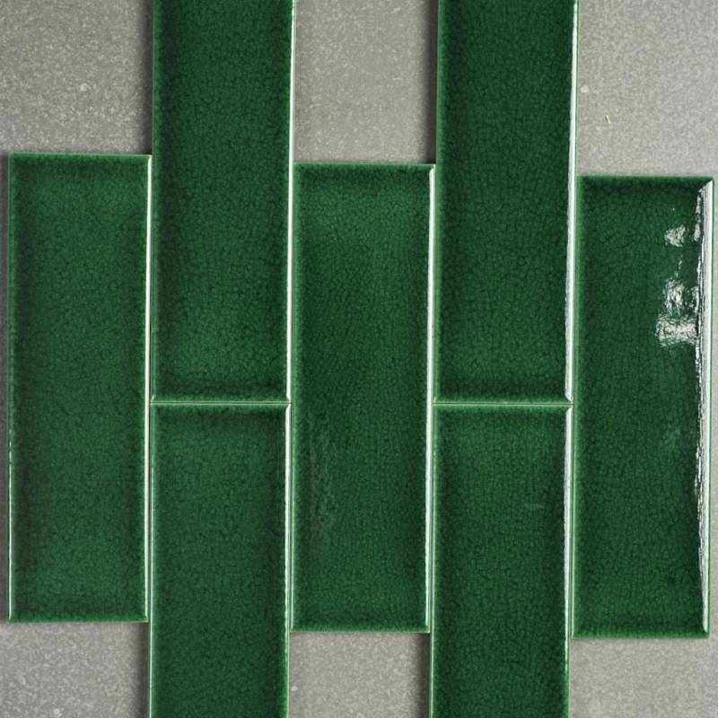 Gạch gốm men rạn KT 60x200mm xanh lá đậm MBL60206-C