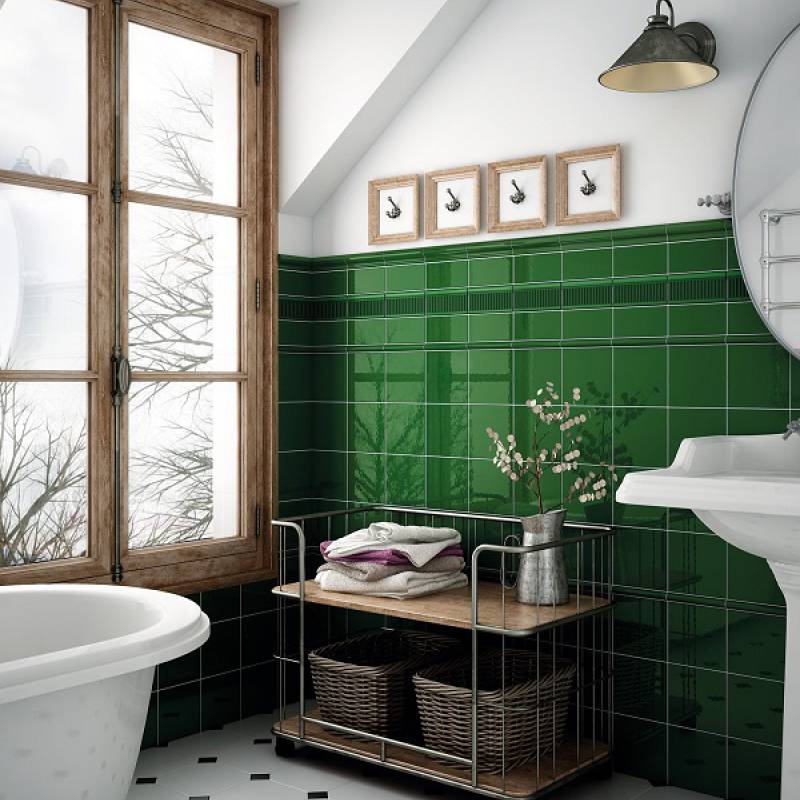 Gạch thẻ KT 100x100mm xanh lá bóng phẳng M1112