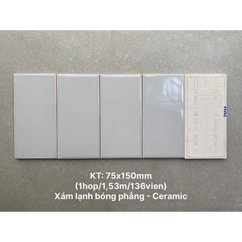 Gạch thẻ KT 75x150mm xám lạnh bóng phẳng STA75152