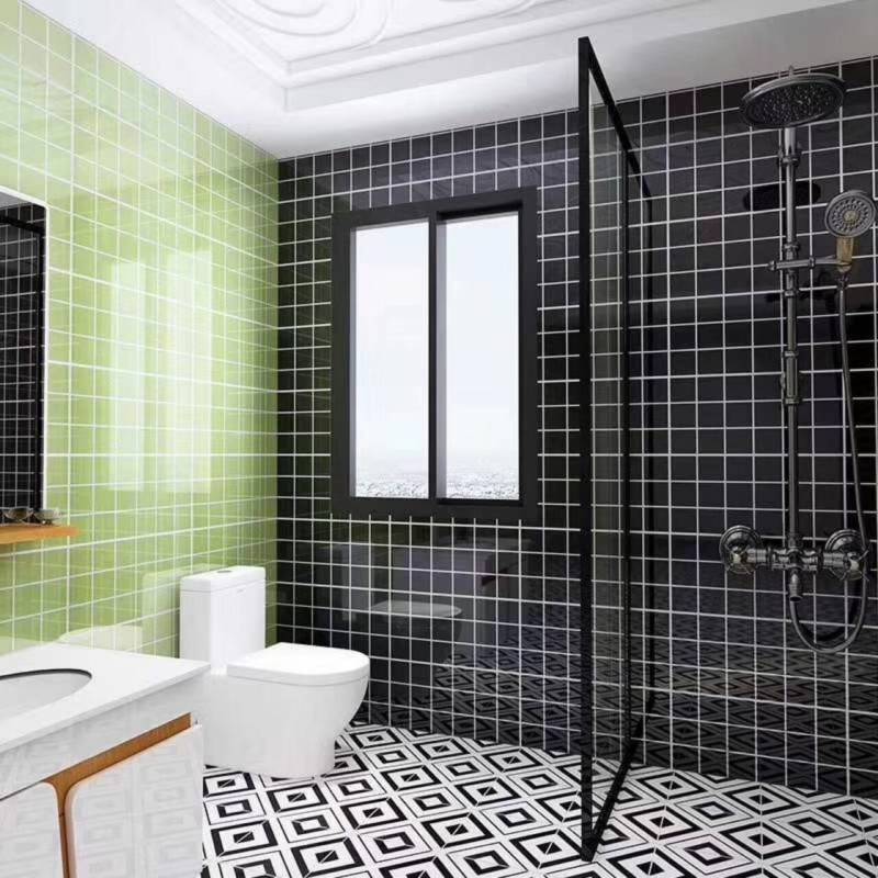 Gạch thẻ KT 100x100mm đen bóng phẳng M1107