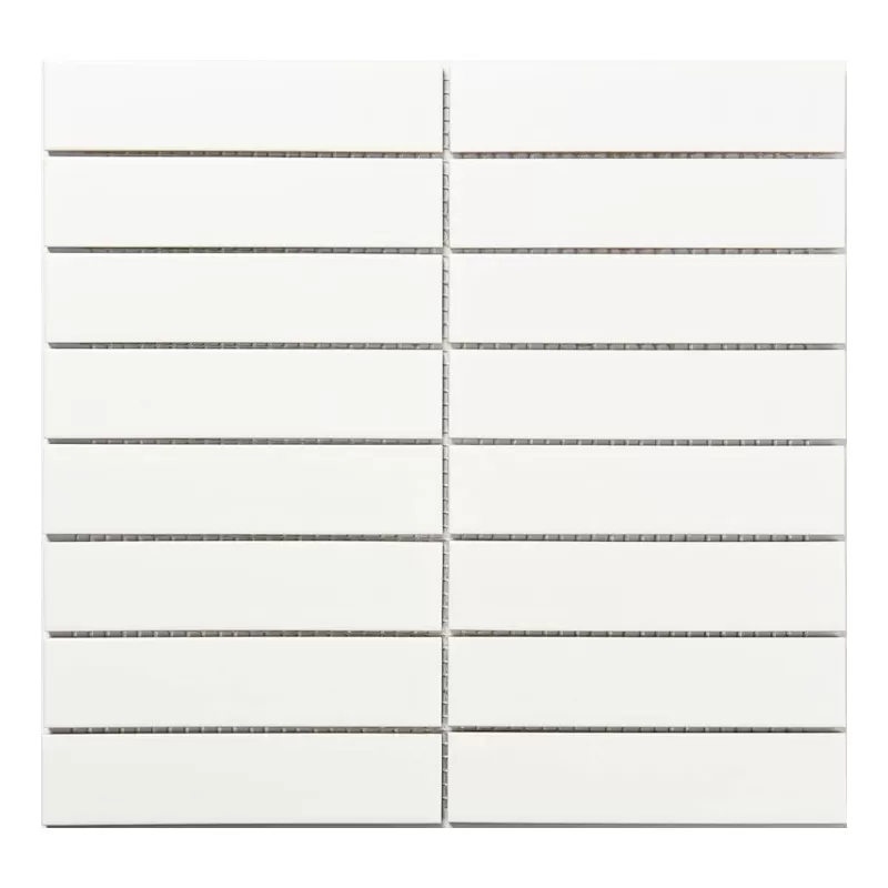 Gạch Mosaic 280x295mm thanh lớn trắng mờ Y33F01M