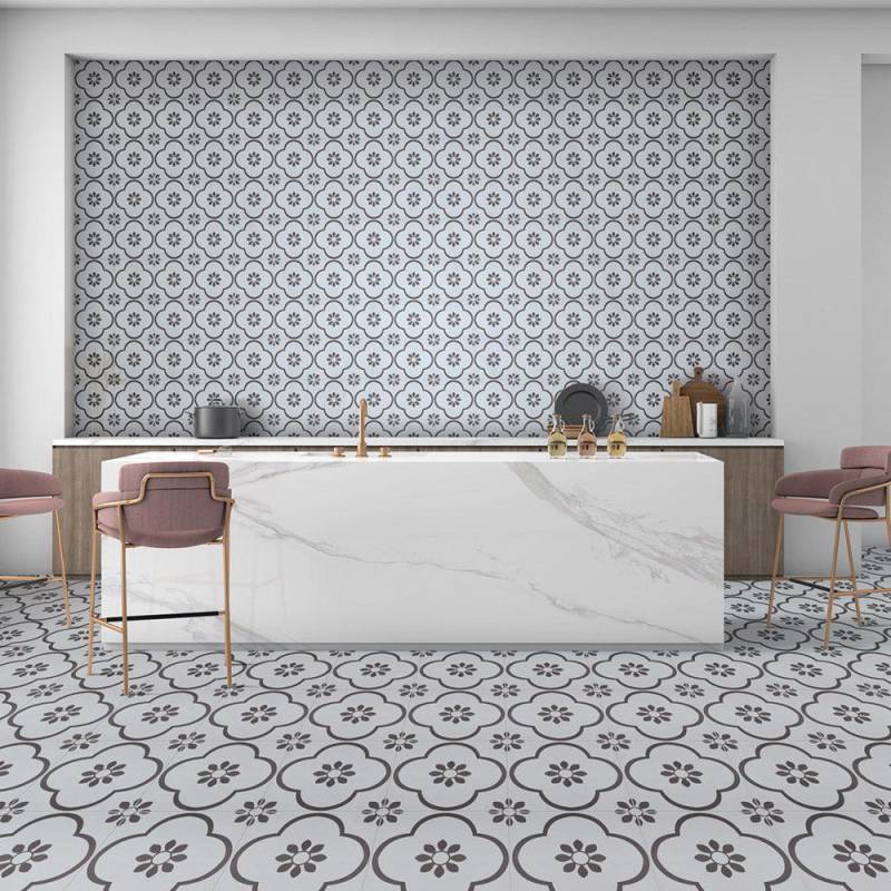 Gạch bông men KT 200x200mm F2086(BD vàng)