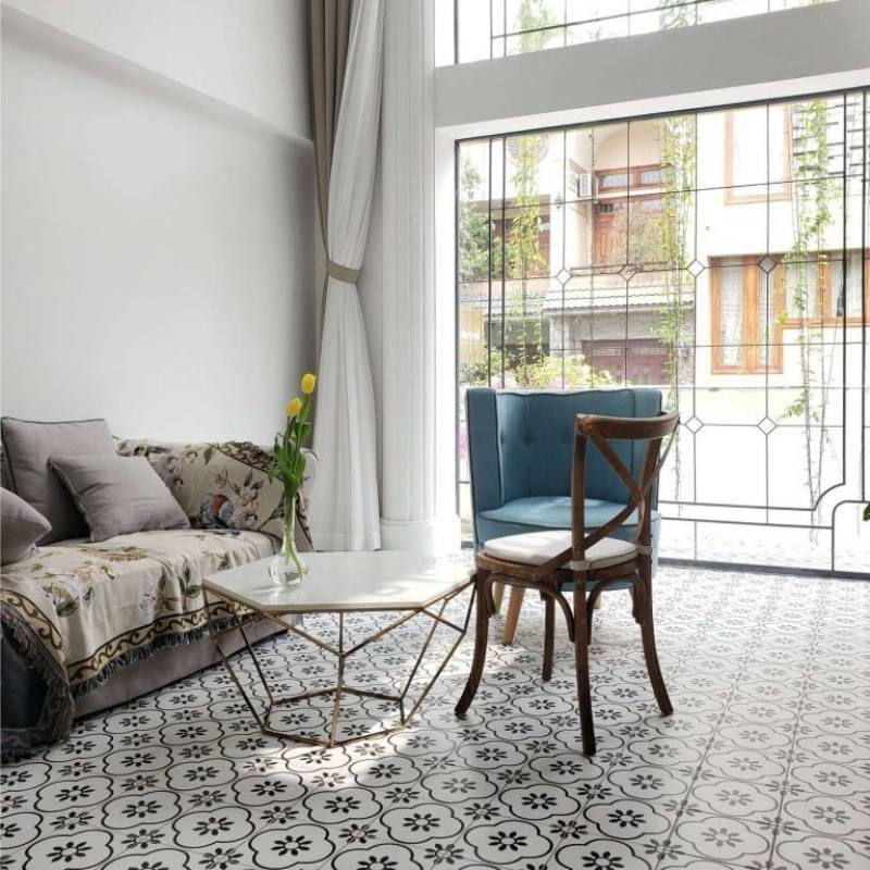 Gạch bông men KT 200x200mm F2086(BD vàng)