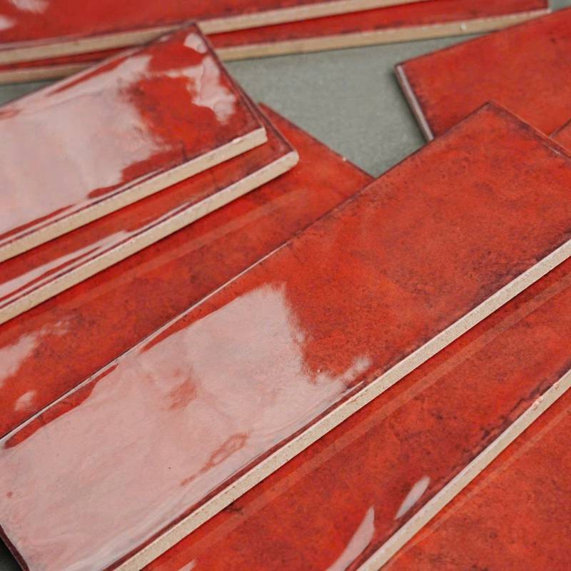 Gạch thẻ đỏ loang bóng phẳng LS1310