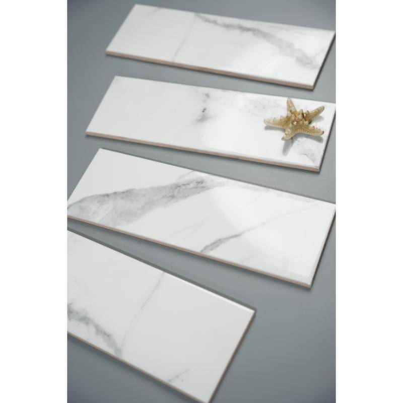 Gạch thẻ trắng vân mây KT 100x300mm 0208-2