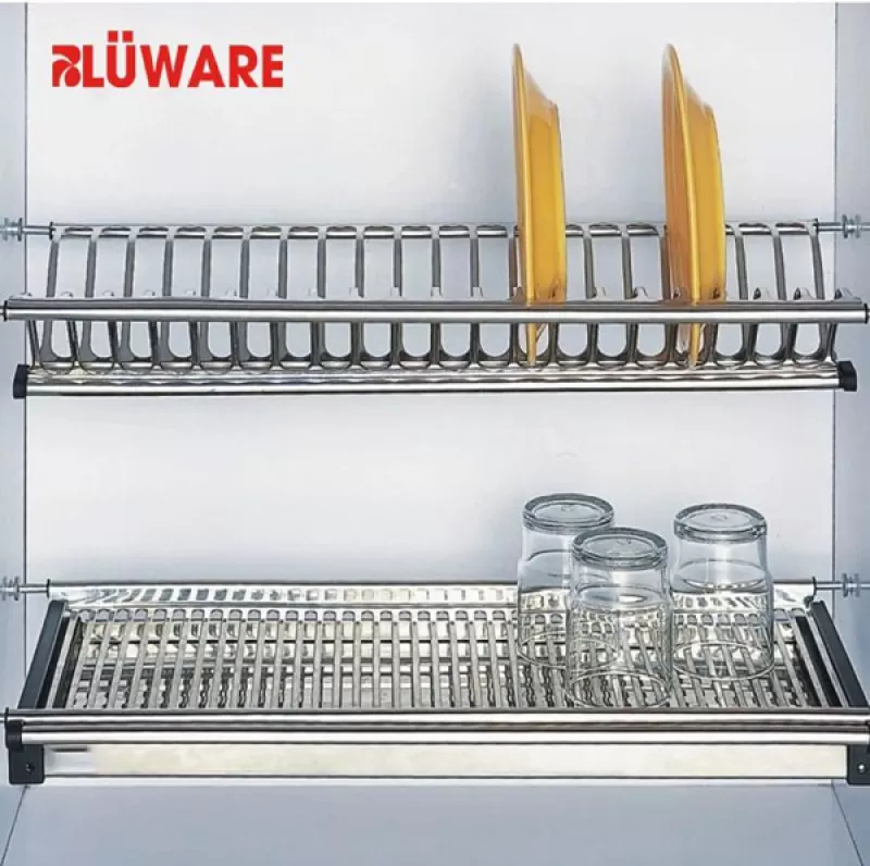 GIÁ BÁT CỐ ĐỊNH CHỮ V 2 TẦNG INOX 700MM BLUWARE BL-700E