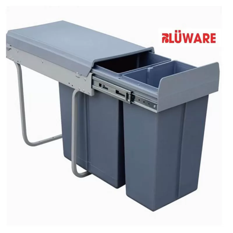 THÙNG RÁC RAY 2 NGĂN 300MM BLUWARE TR2N