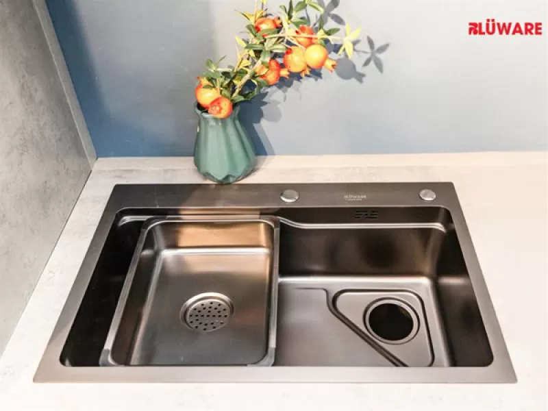 Chậu bếp 1 hố kèm 1 hố phụ tháo rời được BLUWARE