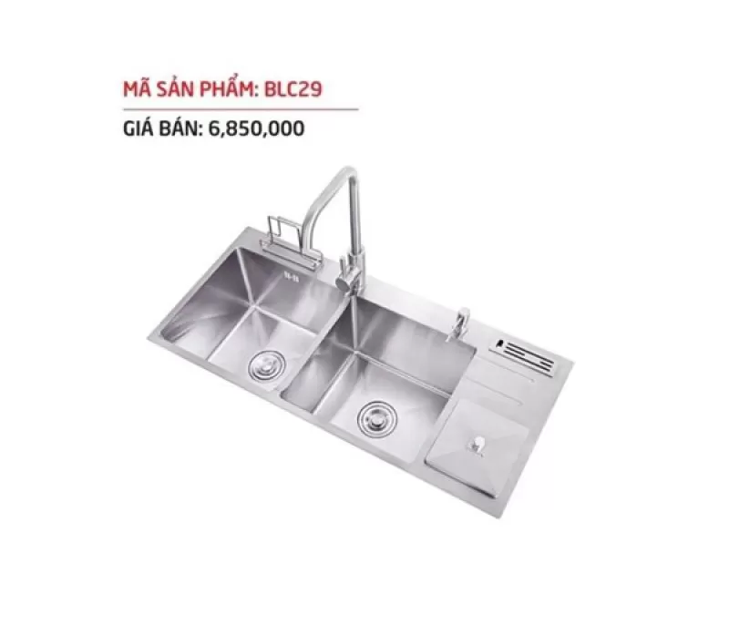 Chậu rửa bát ĐÚC 3 hố cân BLUWARE BLC29