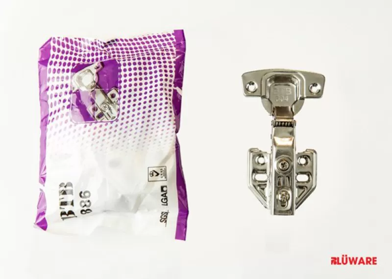 Bản lề giảm chấn inox,886 Seri BTB BLUWARE pittong đồng, góc mở 110 độ