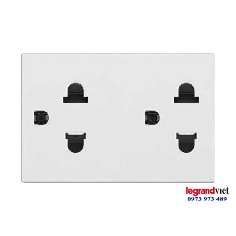 Ổ cắm đôi ba chấu màu trắng Arteor – Legrand