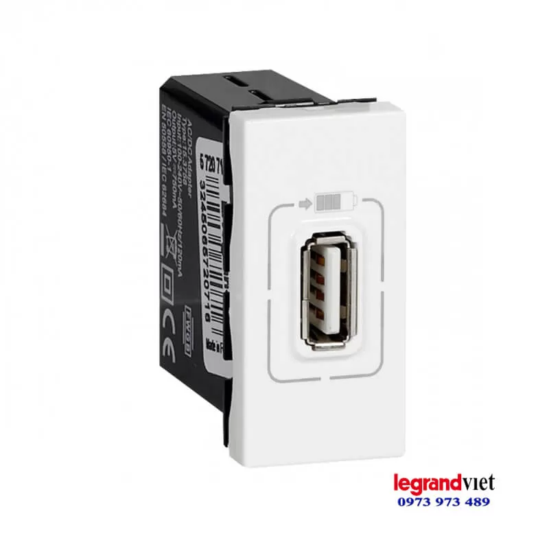 Ổ cắm sạc USB màu trắng – Legrand