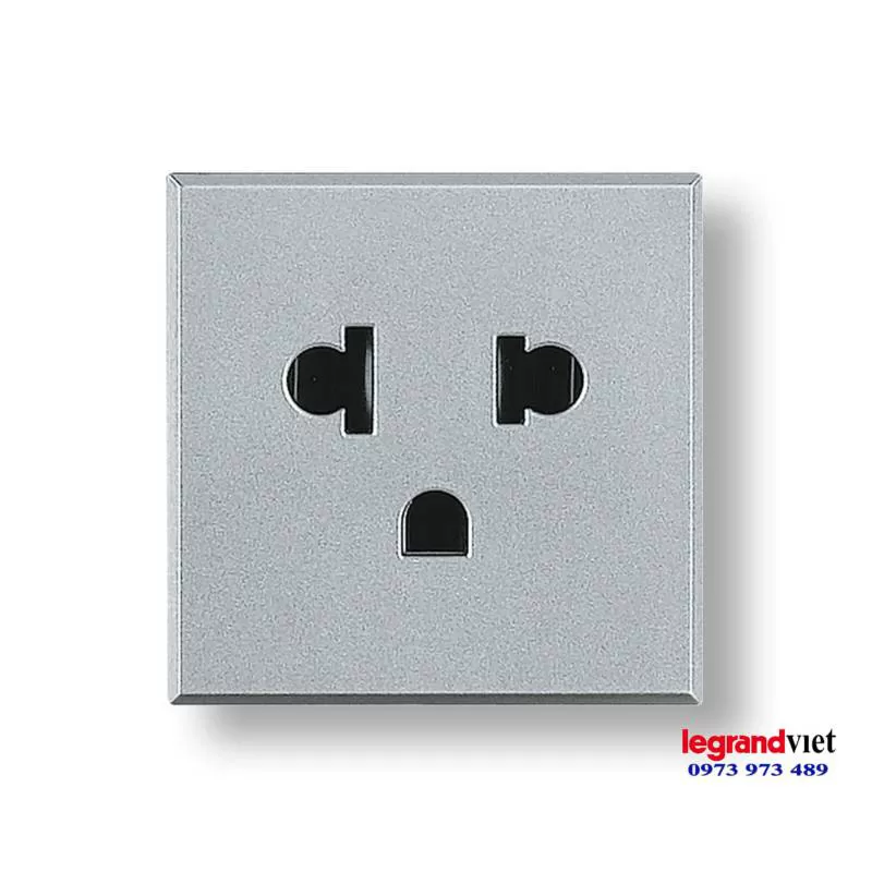 Ổ cắm đơn ba chấu – Bticino màu ghi