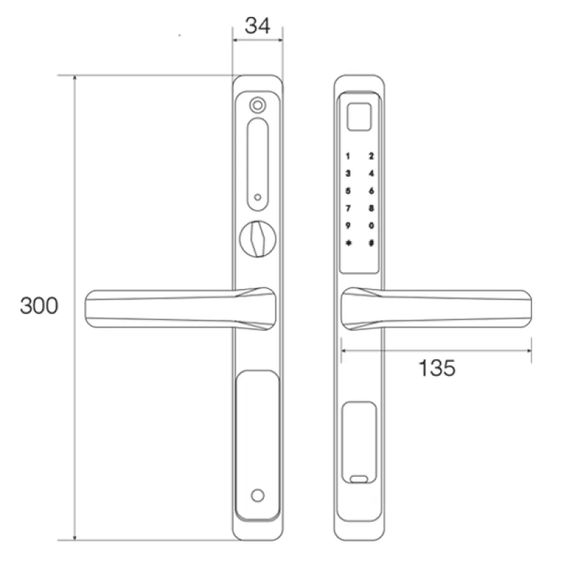 Khóa cửa nhôm FS6800 Grey