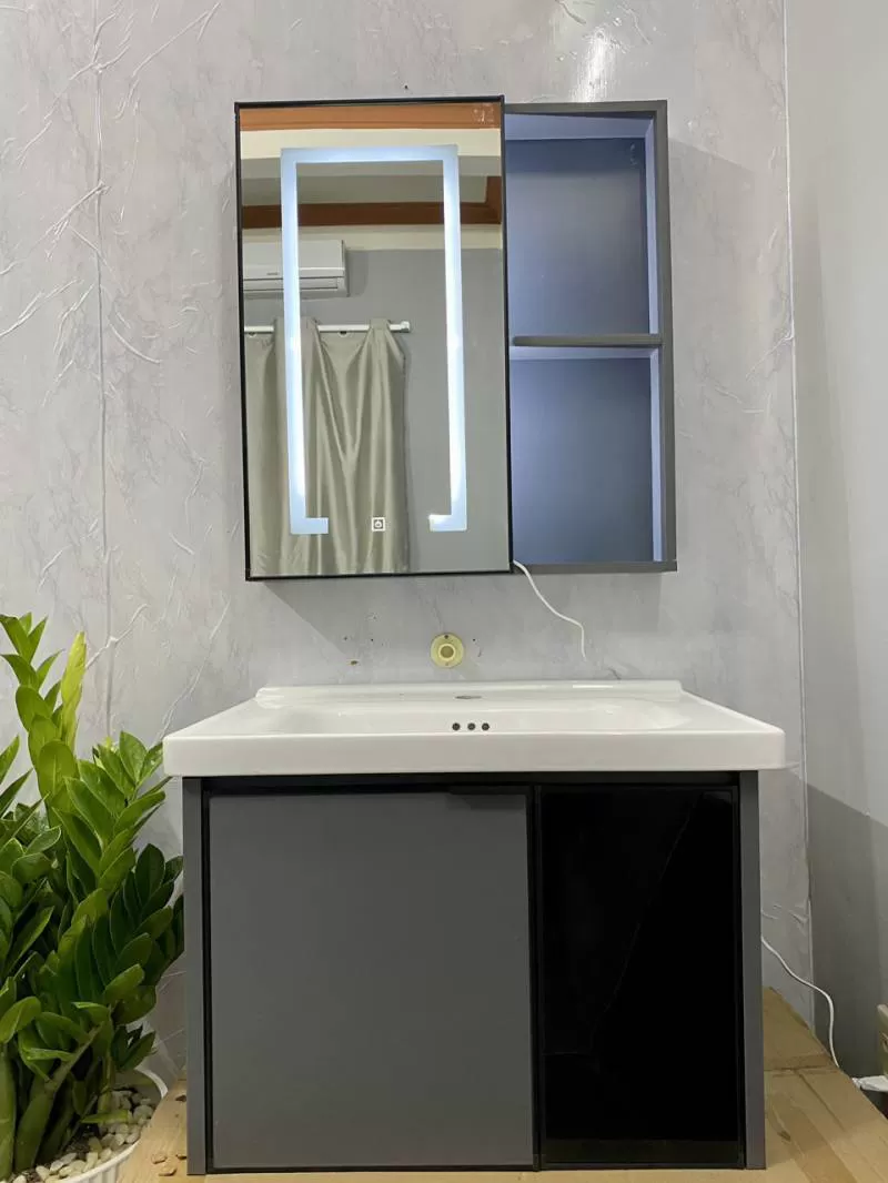 bộ tủ lavabo gương led 602