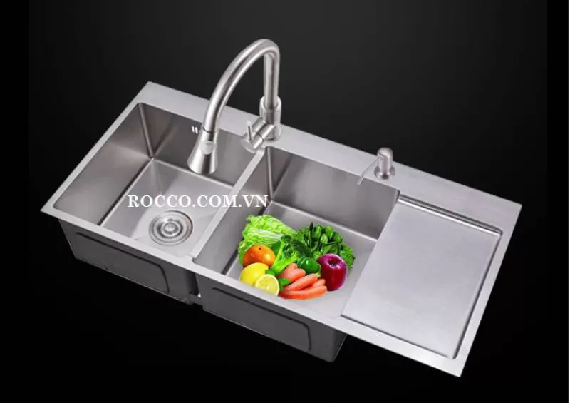 CHẬU RỬA CHÉN ĐÚC INOX 304 - PVK87