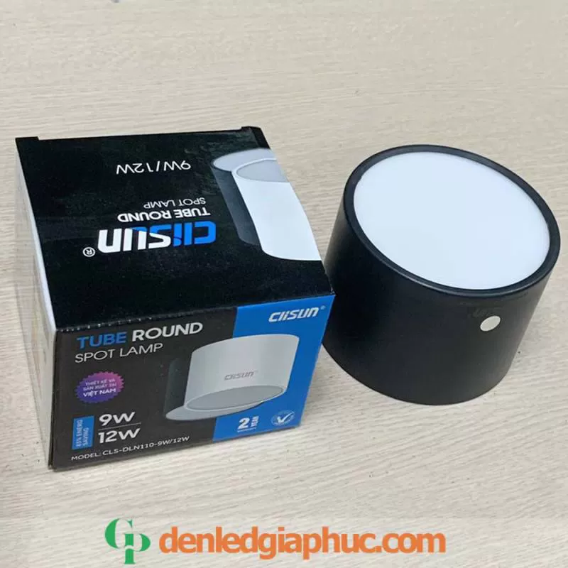 Đèn led ống bơ 12w D110*H82 tán quang Clisun - Đèn lon 12w lắp nổi 