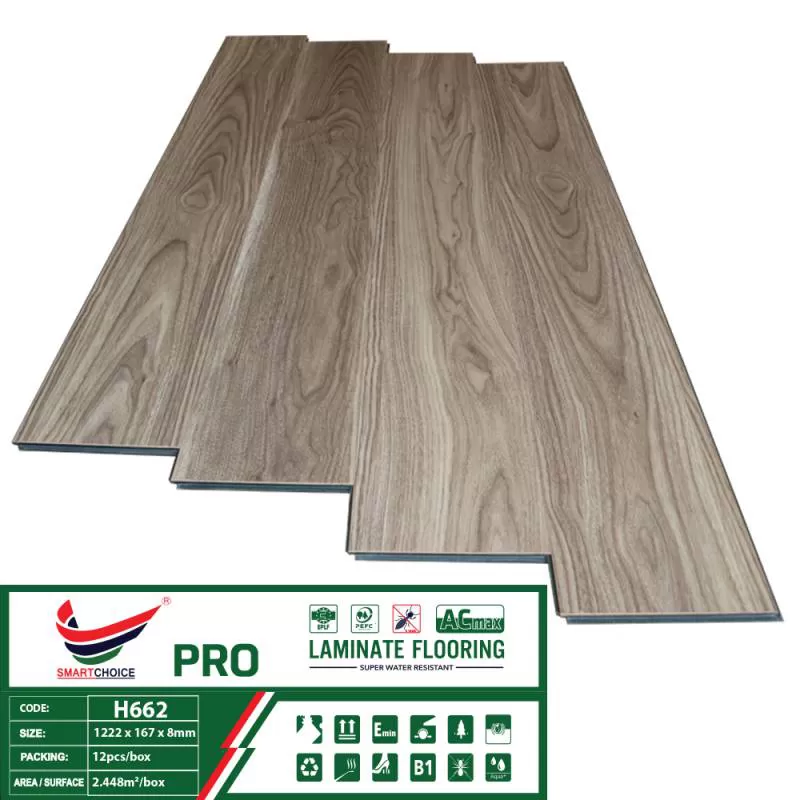 Sàn Gỗ Cốt Xanh Smartchoice PRO 8mm H662 